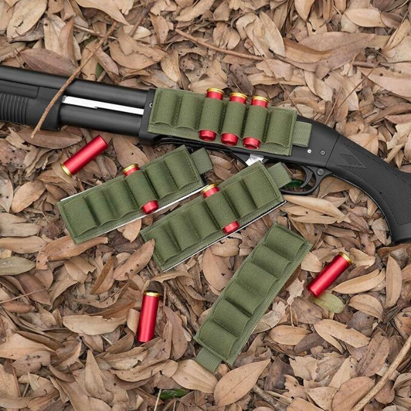 4Pcs Tactical 6 Rounds Shotgun Buttstock Ammo Carrier Pouch 12/20GA Shell Holder