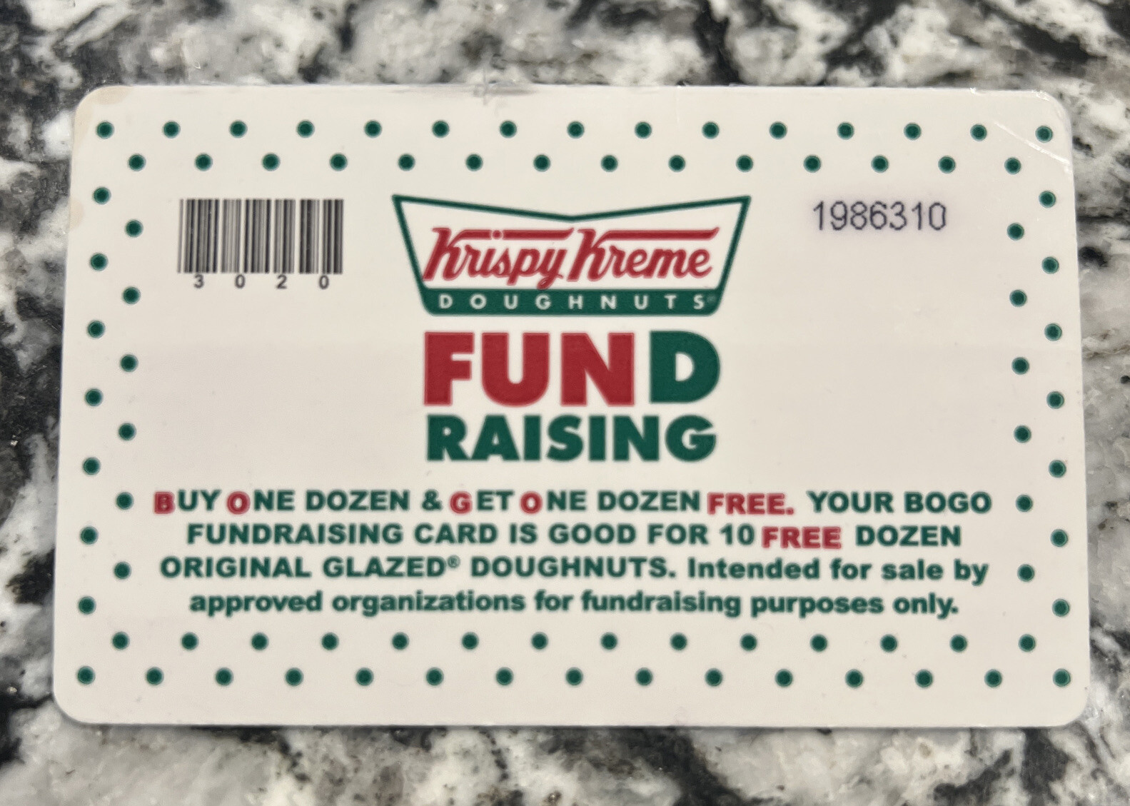 KRISPY KREME BOGO Cards **BUY 1 & GET 1 Dozen ** 10 OFFERS PER CARD ** LOT OF 50