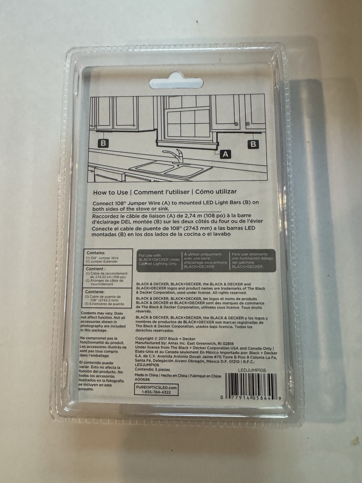 Black+Decker LEDJUMP108 Under Cabinet LED Jumper Wire 108in