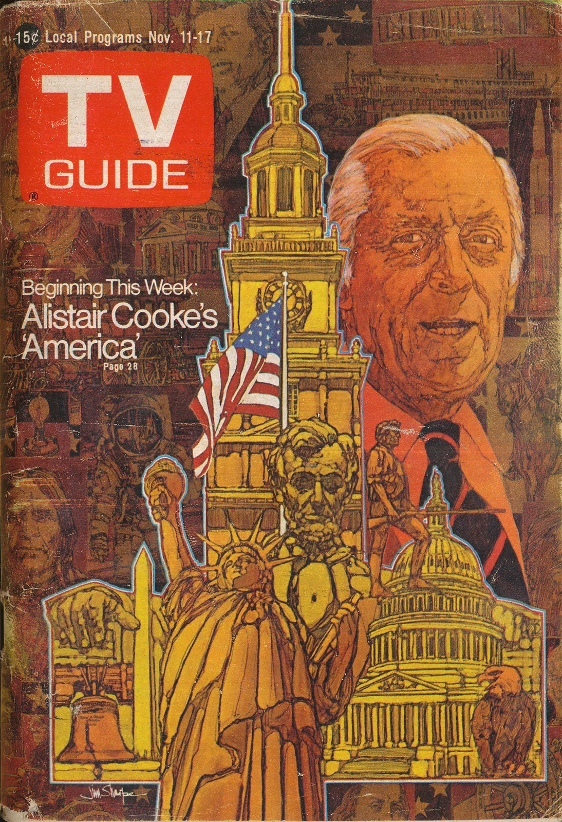 TV GUIDE MAGAZINE 1972NOV. 11-17 AMERICA (FAIR/GOOD CONDITION) DETROIT ED.