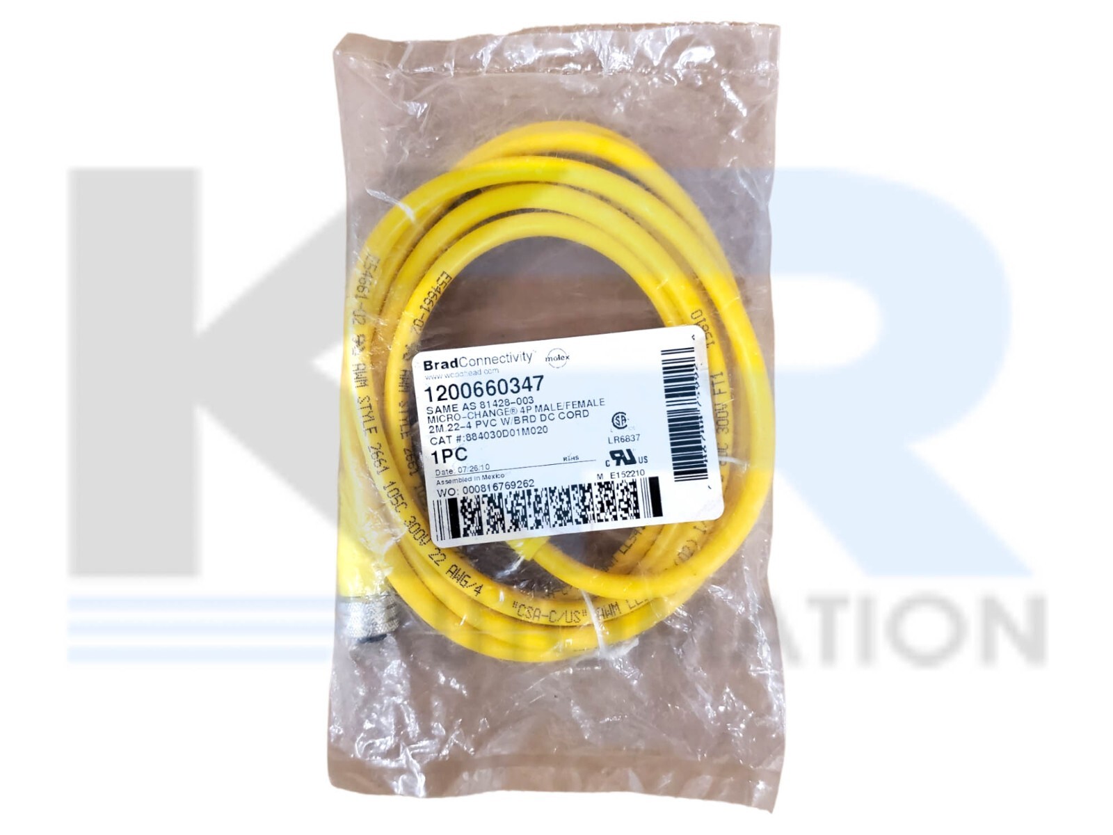 NEW Brad Connectivity 1200660347 Micro-Change 4-Pin Male/Female Cordset 2M
