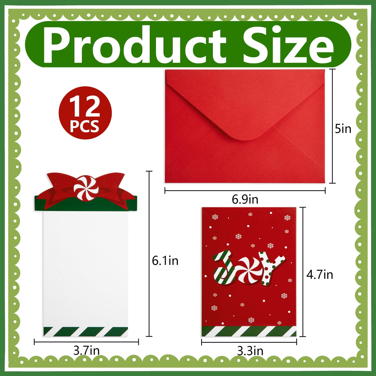 12 Sets Christmas Money Gift Card Holder Sleeves with Envelopes for Cash