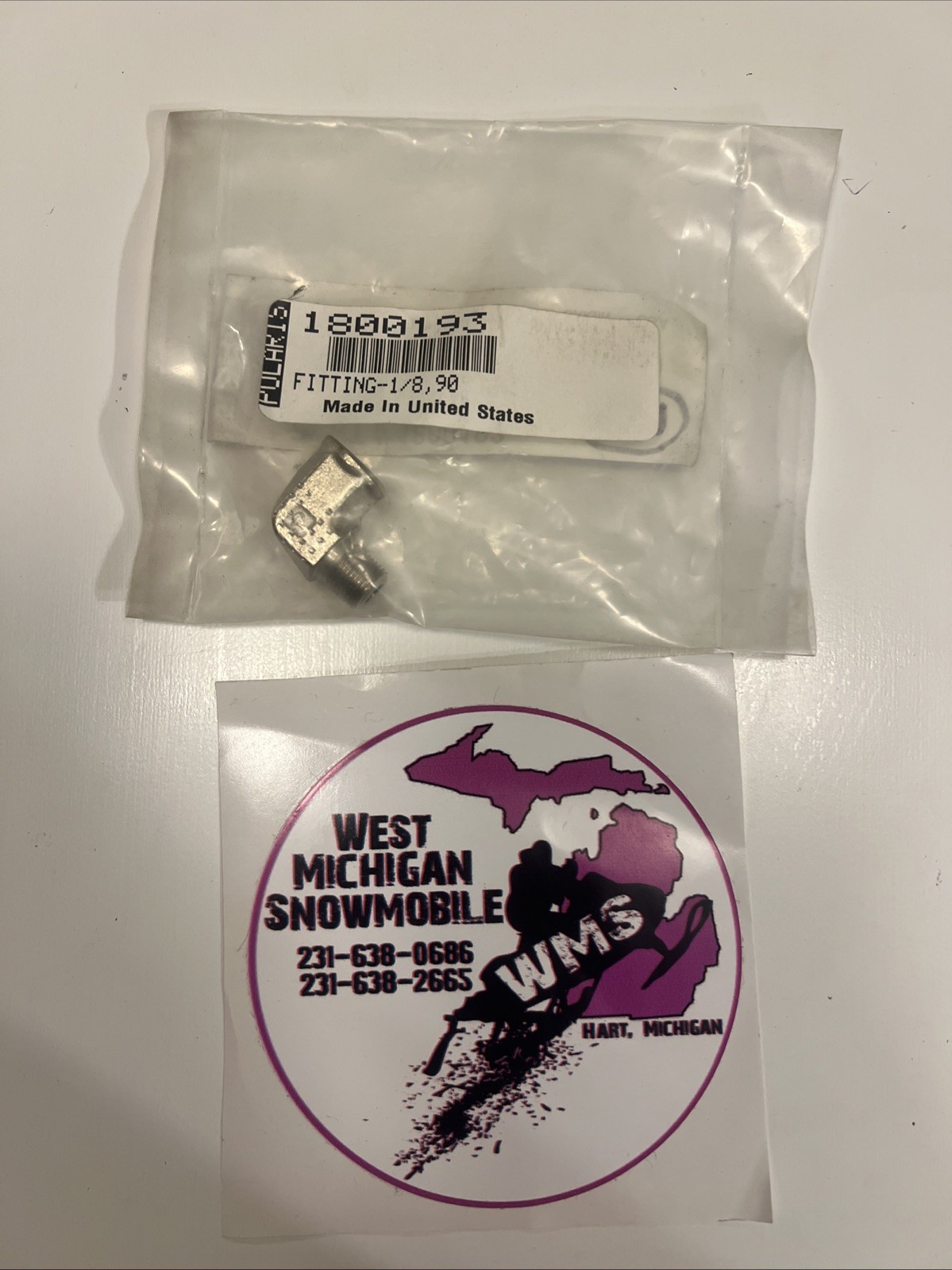 Polaris Fitting 1/8, 90 P/N 1800193 2004 600 700 800 Sno Pro OEM