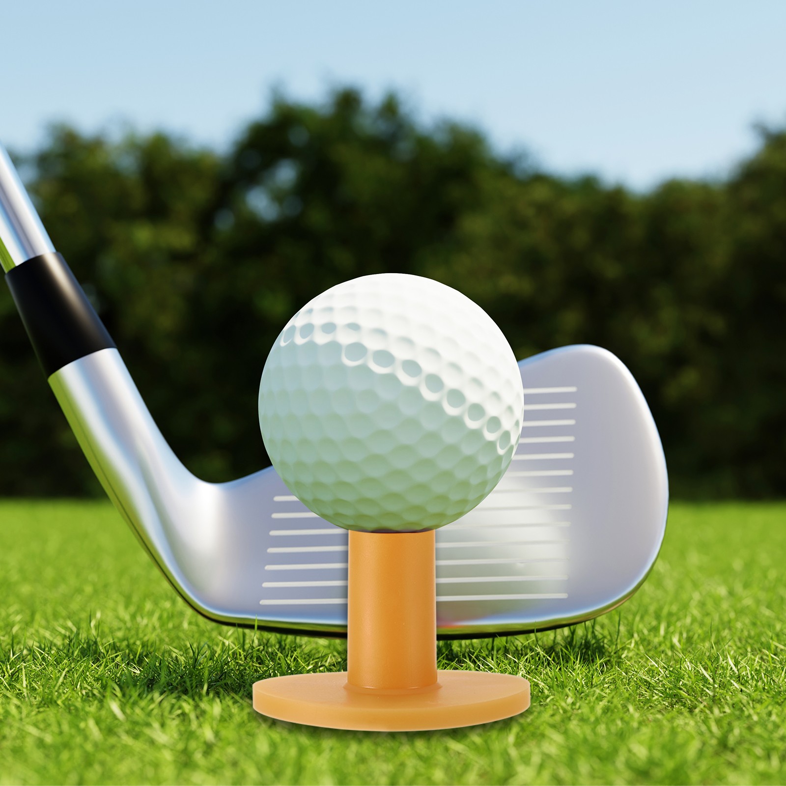 6 Pack 2.8 Inch Rubber Golf Tee Tall Training Driving Range Tee Stable White