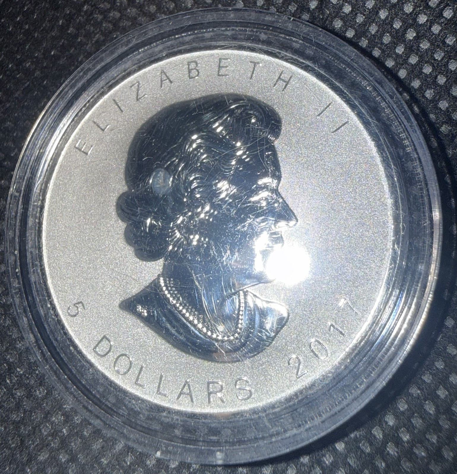 ⭐️2017 Elizabeth II Canada $5 Pure Silver Reverse Proof Coin Lustrous⭐️