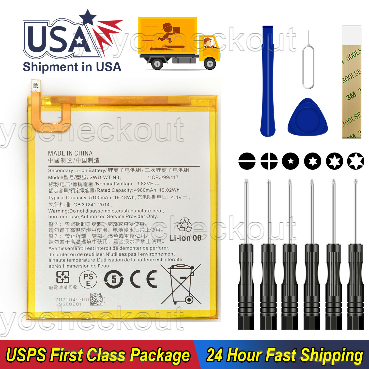 For Samsung Galaxy Tab A 8.0 2019 SM-T290 Battery SWD-WT-N8 Replacement Tool USA