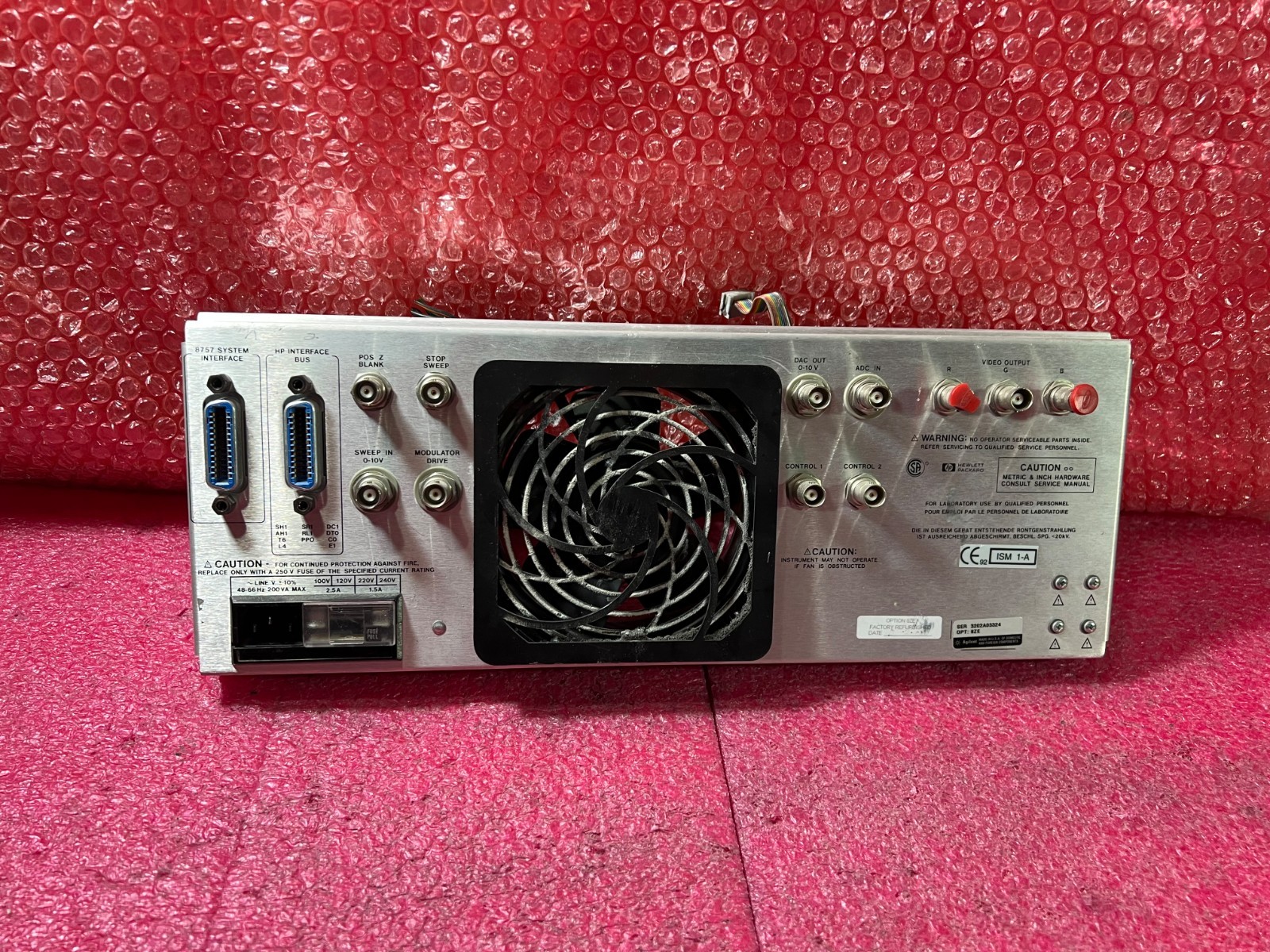 Agilent HP 8757D Scalar Network Analyzer Rear Panel