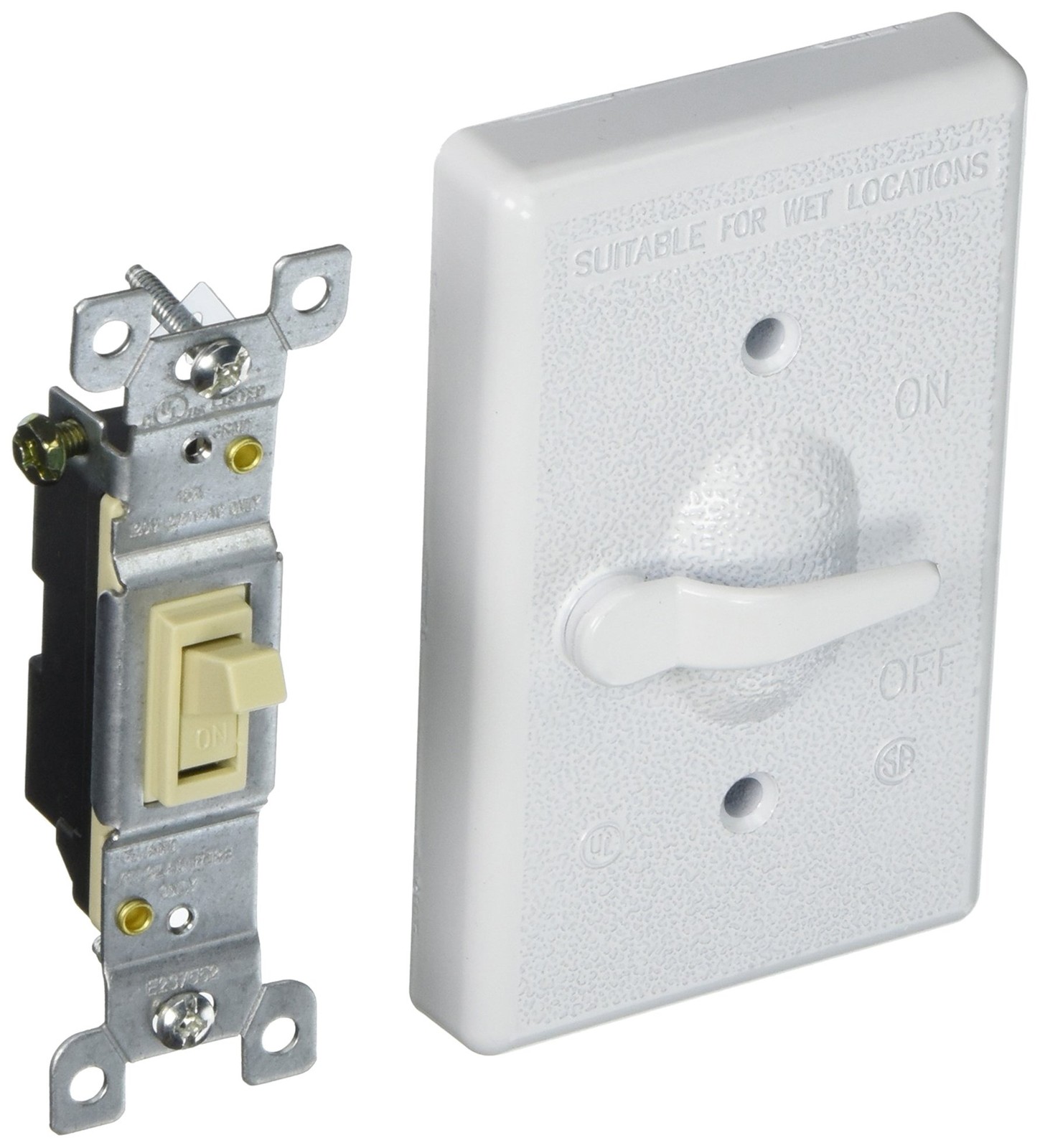 Toggle Switch Cover 1 Gang White Weatherproof Scratch Resistant BELL 5121-1