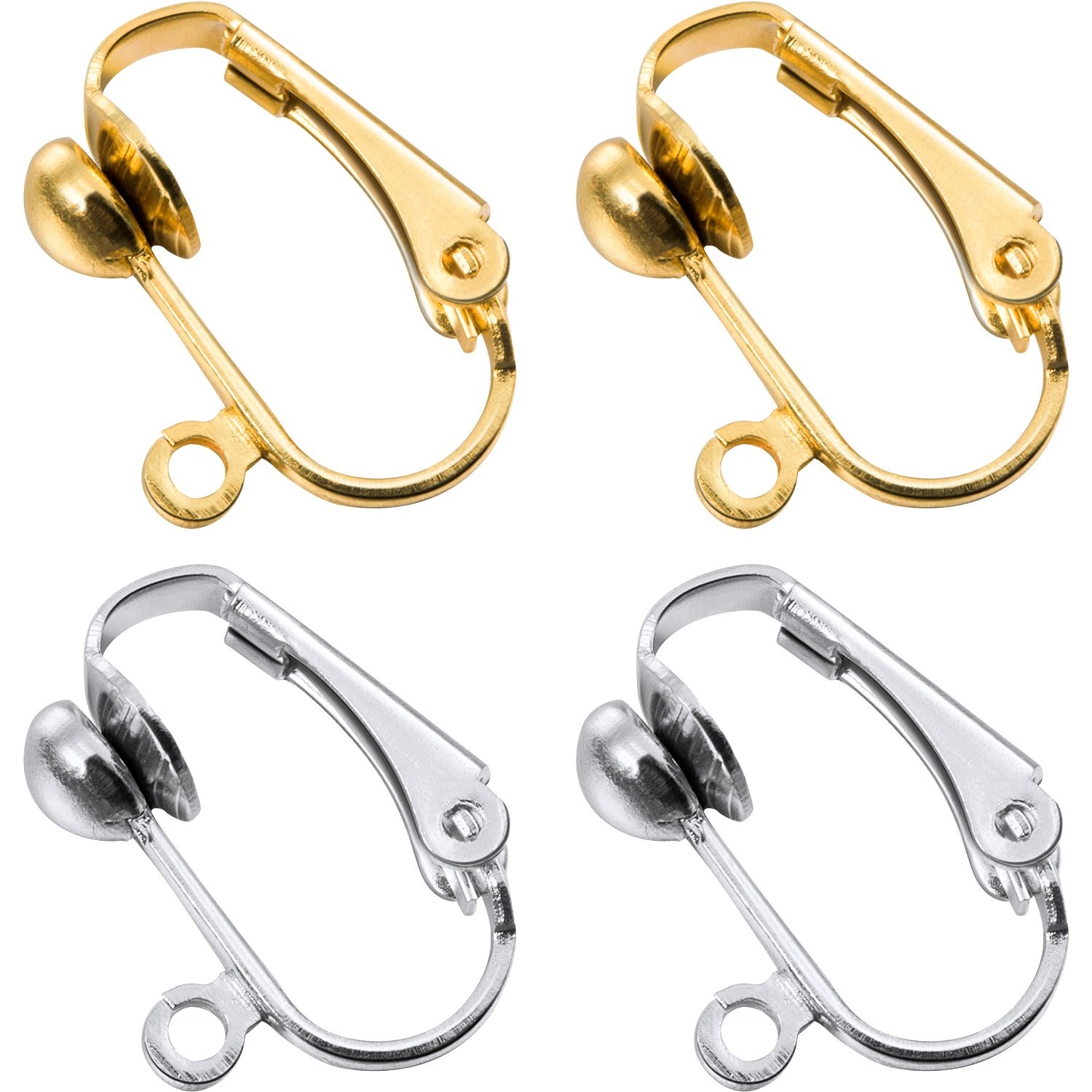 Bememo 36 Pack Clip-on Earring Converter With Easy Open Loop For Diy E