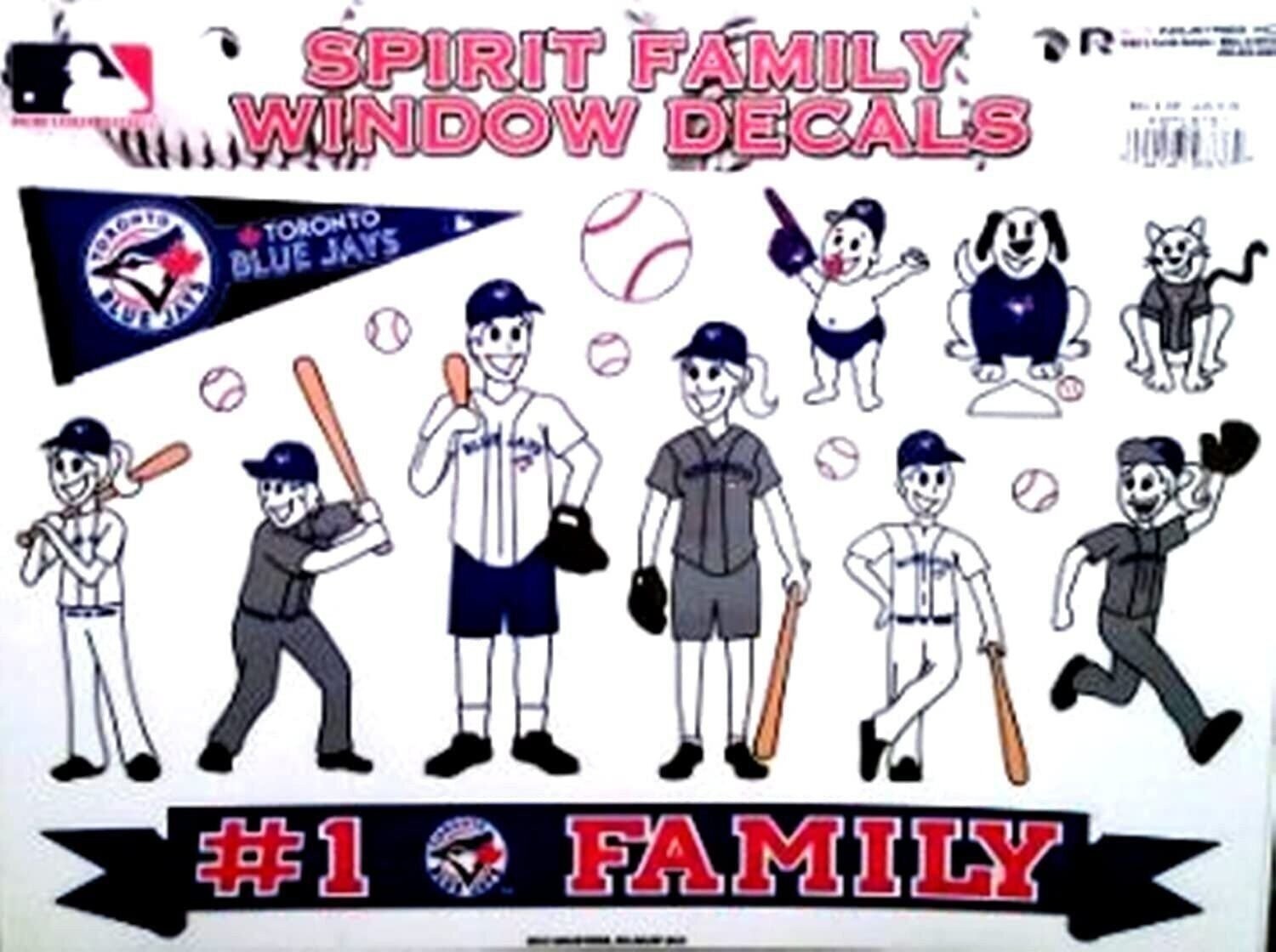 Rico Industries, Inc. Blue Jays Family Spirit Decal Sheet Glass Stickers Auto...