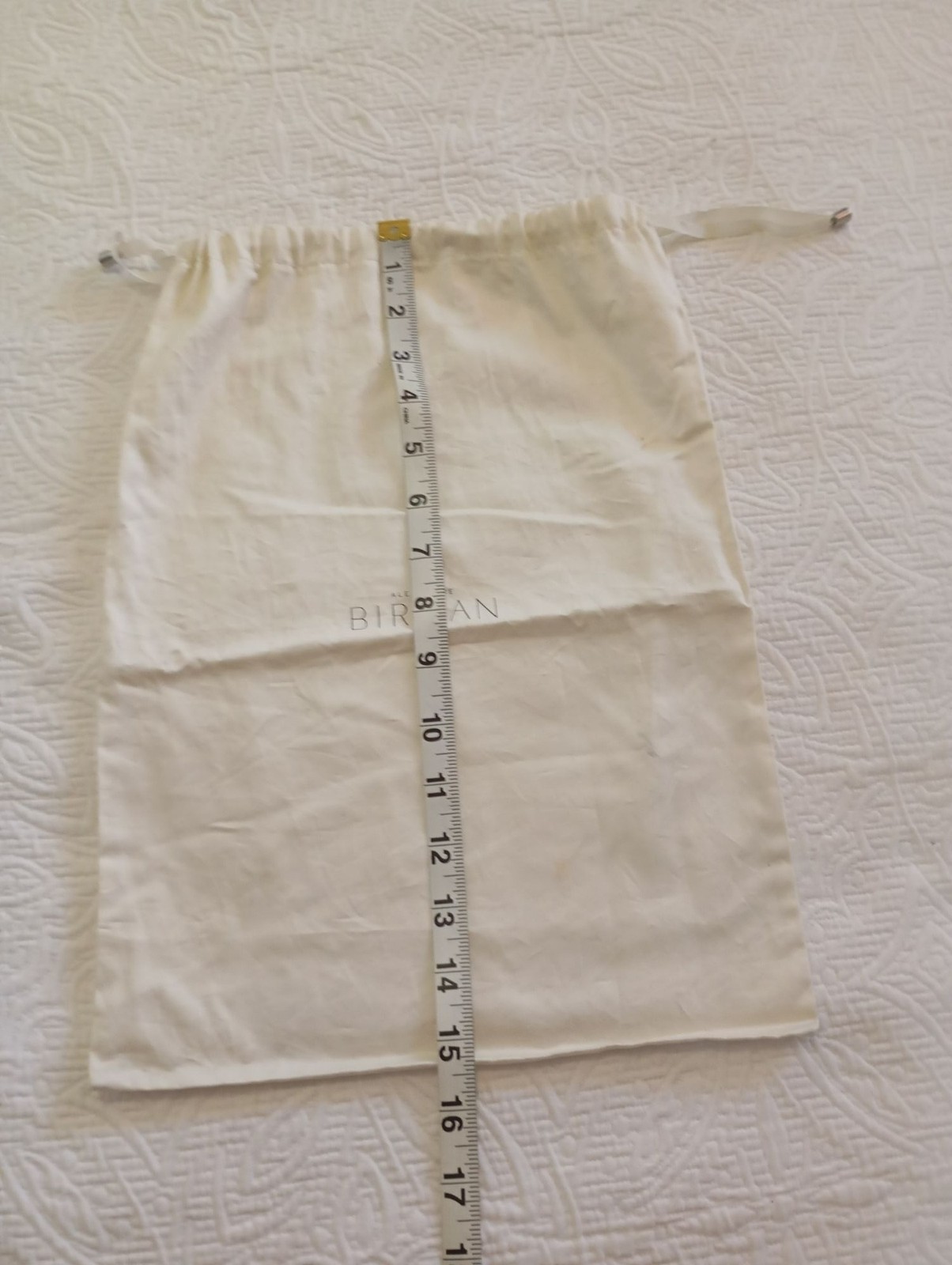 Alexandre Birman Beige Cotton Storage Dust Bag Drawstring With Metal Tips