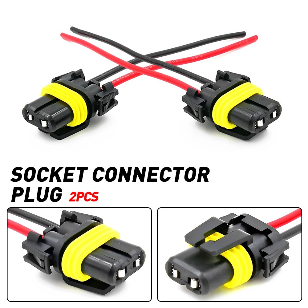 Wire Pigtail Female H11 S Two Harness Head Light Low Beam Socket Connector Plug