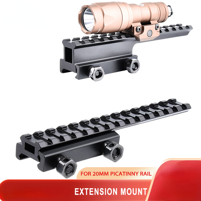 Extension Rail Mount Riser Base Converter 20mm Picatinny/Weaver Rail for Hunting