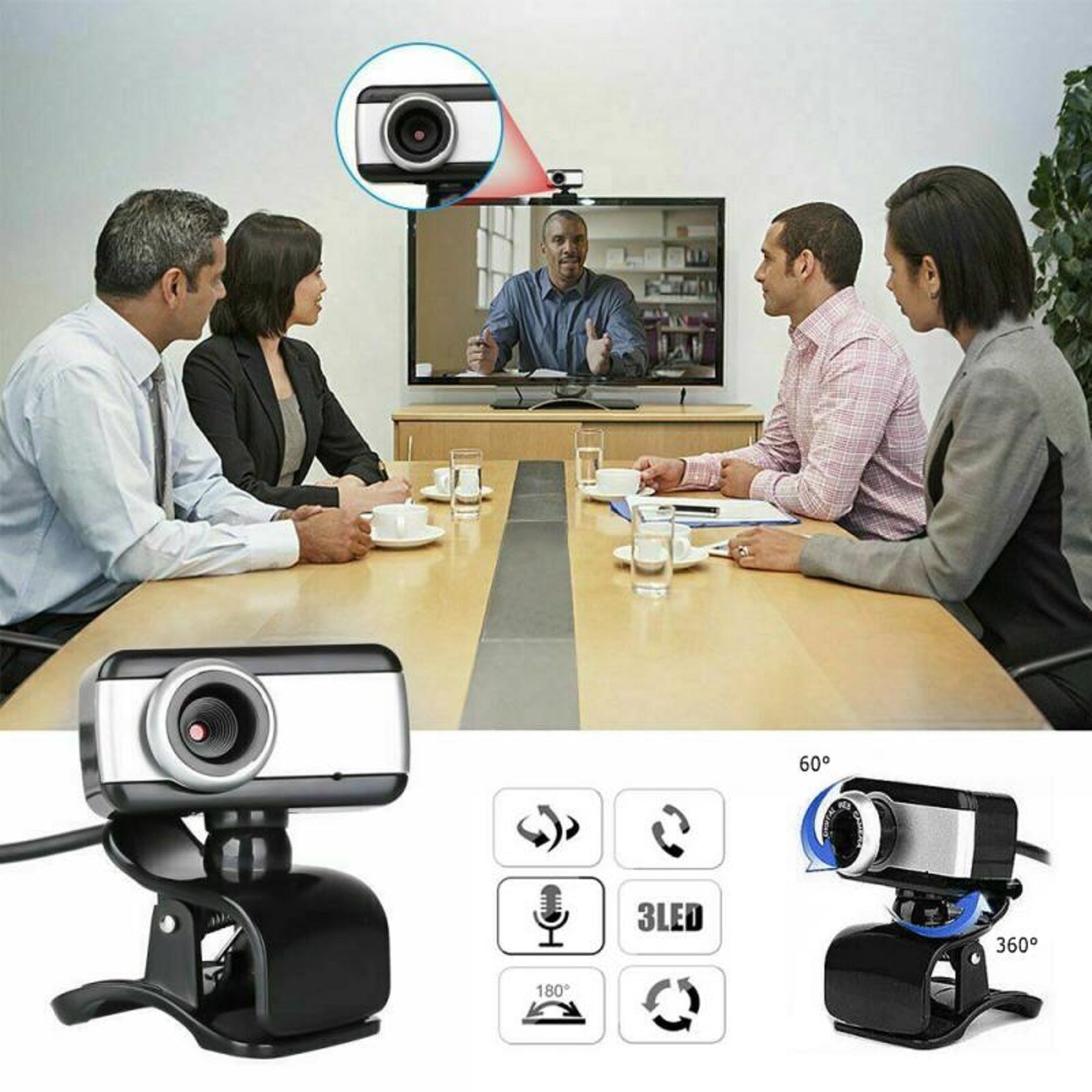 NEW 480P Webcam USB 2.0 Web Camera Built-in Microphone Laptop/PC
