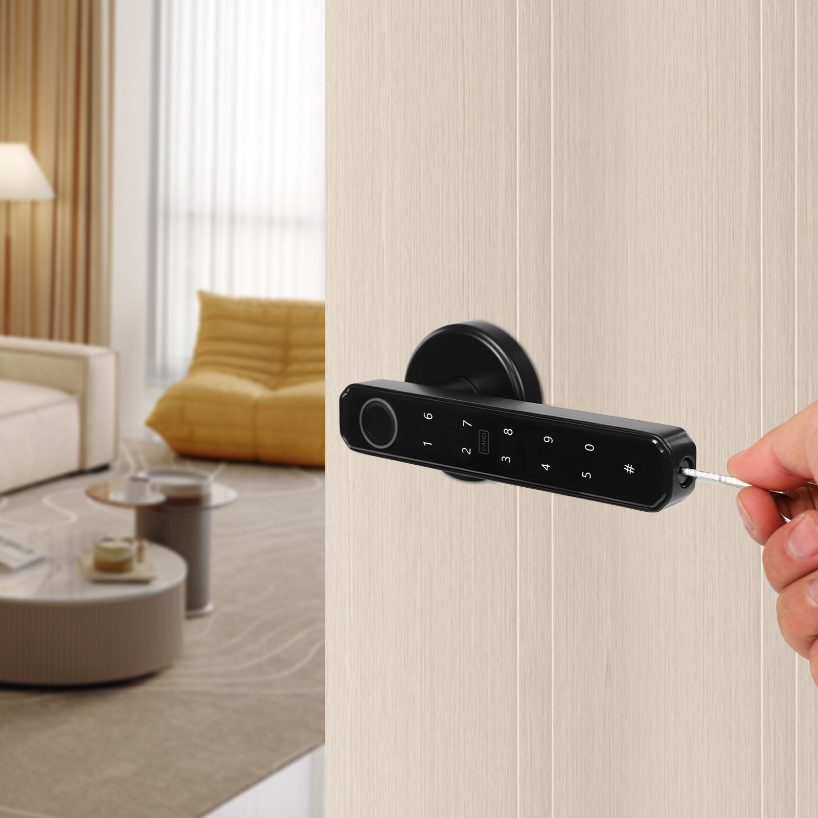 Fingerprint Smart Door Lock Biometric Door Lock With Handle  Control New