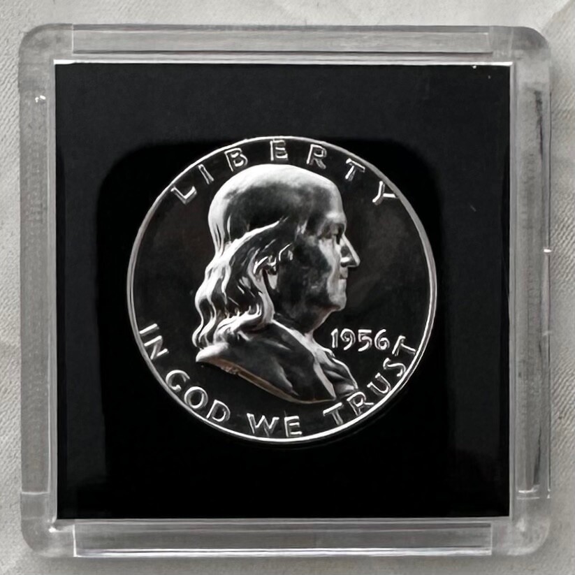 1956 FRANKLIN HALF DOLLAR, PREMIUM GEM, 90% SILVER, US MINT PROOF COIN