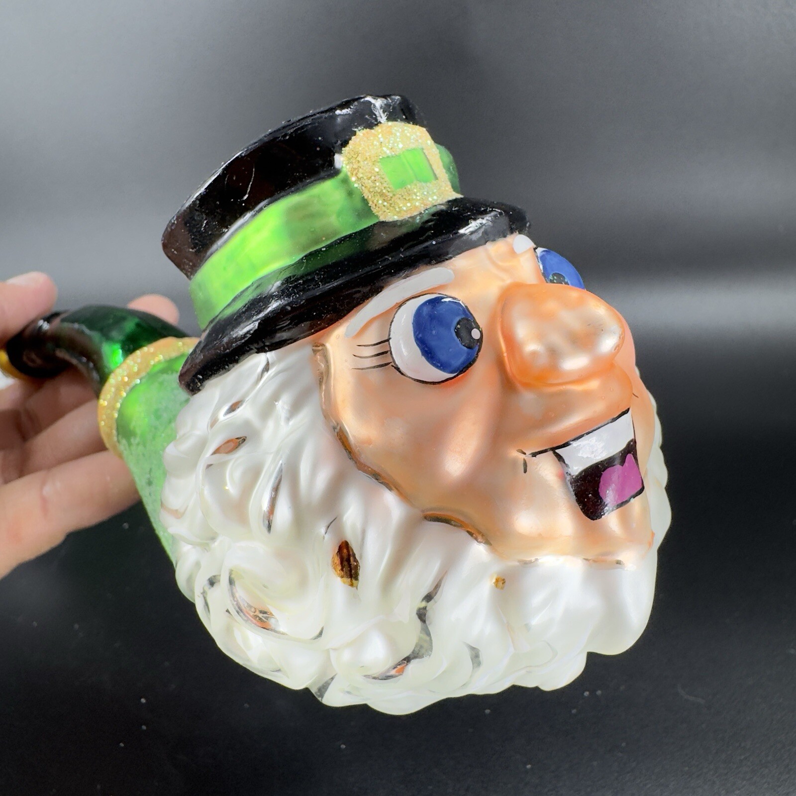 Christopher Radko Lucky Pipe Ornament Leprechaun Irish St Patricks W Sticker