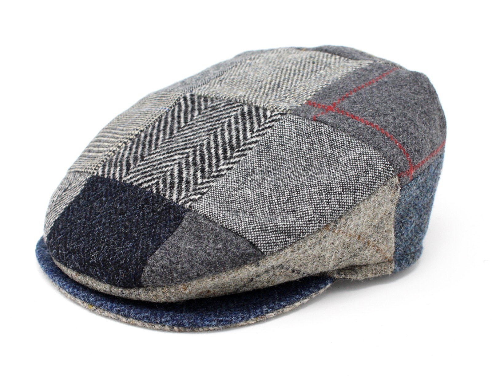 Hanna Hats Vintage Tweed Cap-Patch Grey