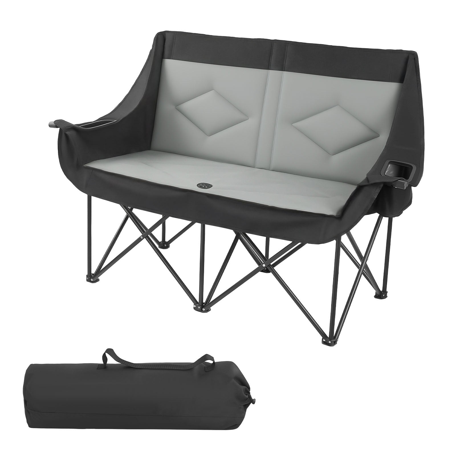 KFFKFF Double Camping Chair Heavy Duty 660 lbs with Bag