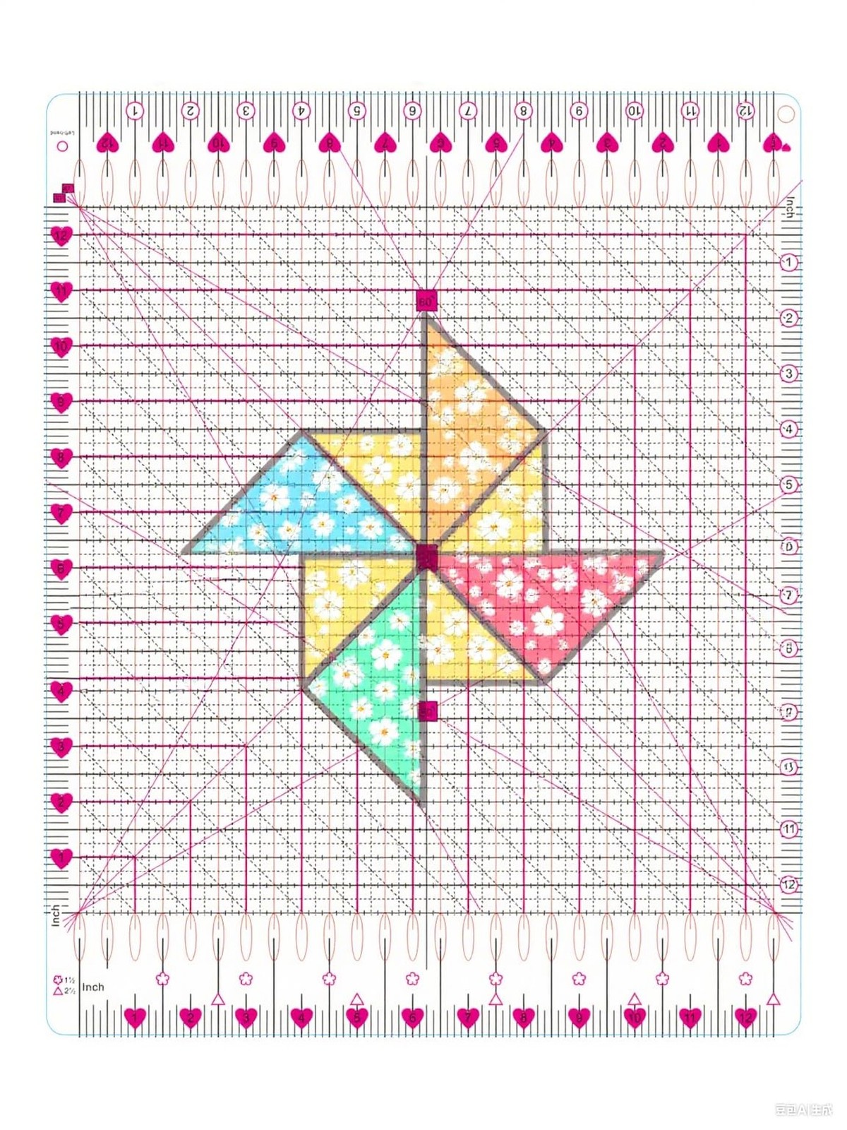 Slotted Quilting Rulers,12.5 x 12.5 inch Slotted Rulers Fabric Cutting Ruler,...