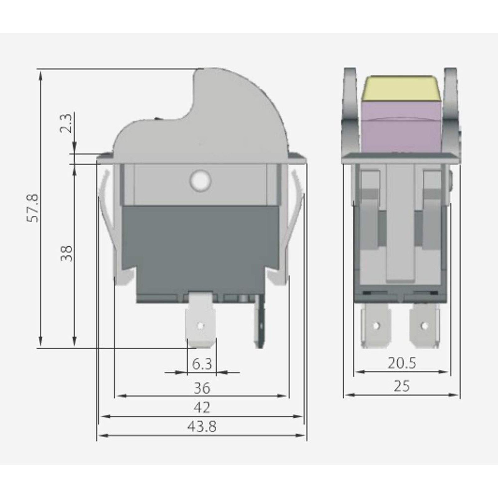 On-Off Toggle Switch for Jandorf 61314 SPST Rocker Switch