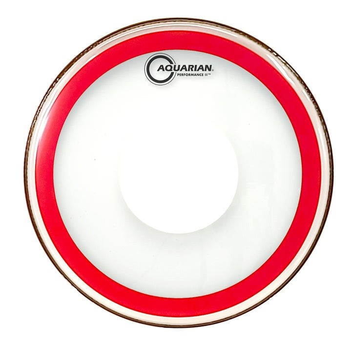Aquarian Performance II Clear Drumhead 14" w/Power Dot & Red Ring