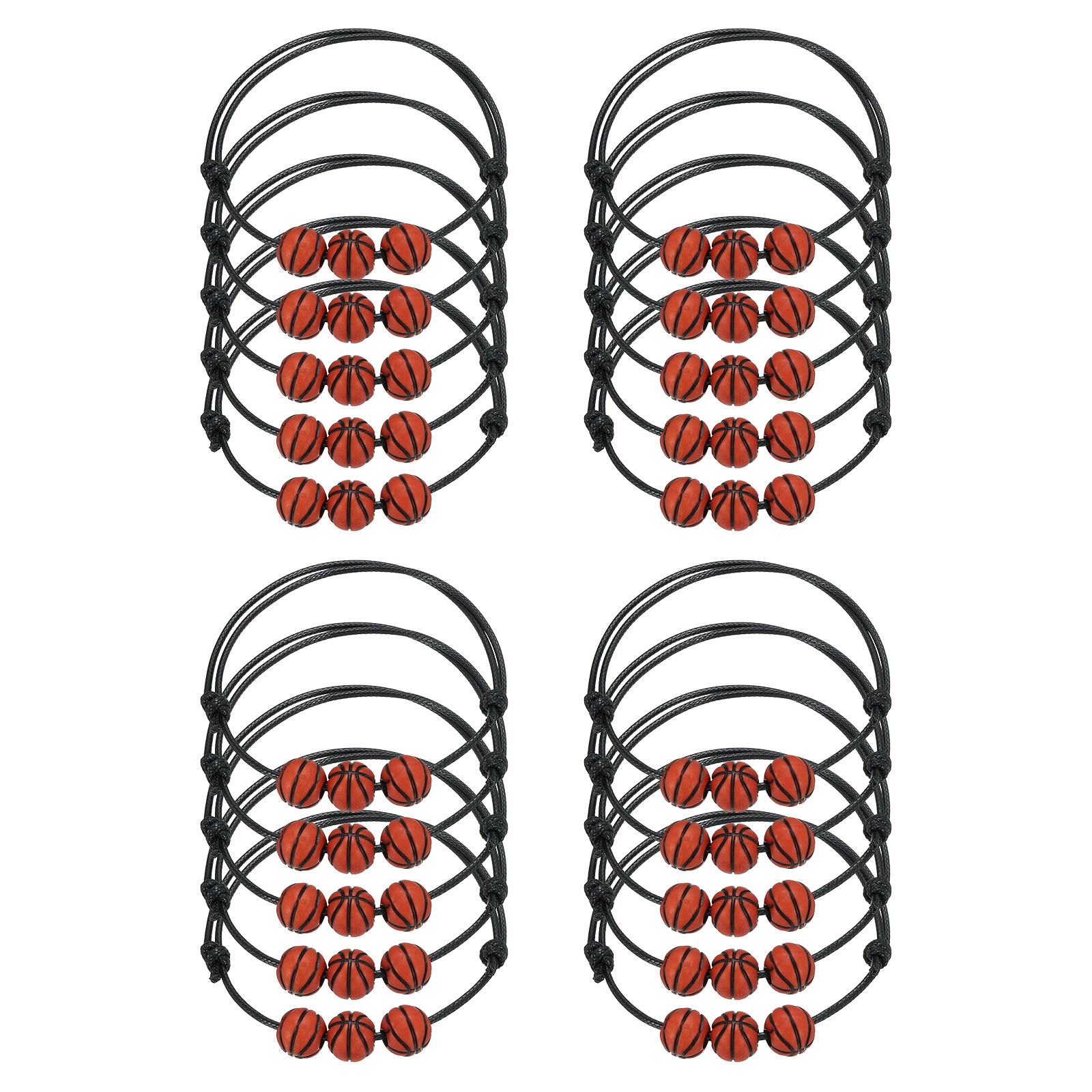Basketball Bracelets, 20 Pcs Basketball Gifts Adjustable Bracelet Black Brown