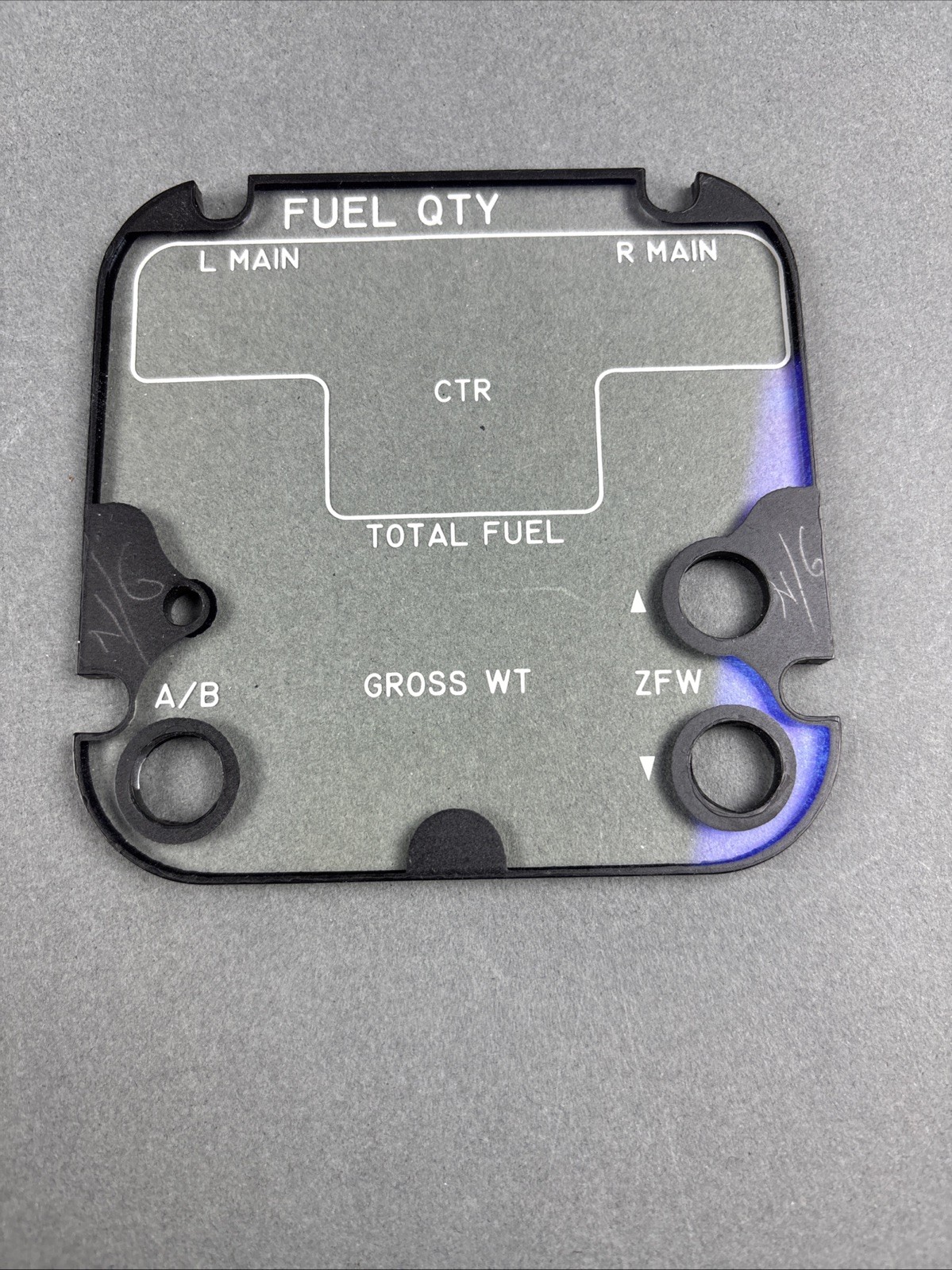 McDonnell Douglas Fuel Quantity Indicator Panel Face Plate MD80 DC9-80 Cockpit