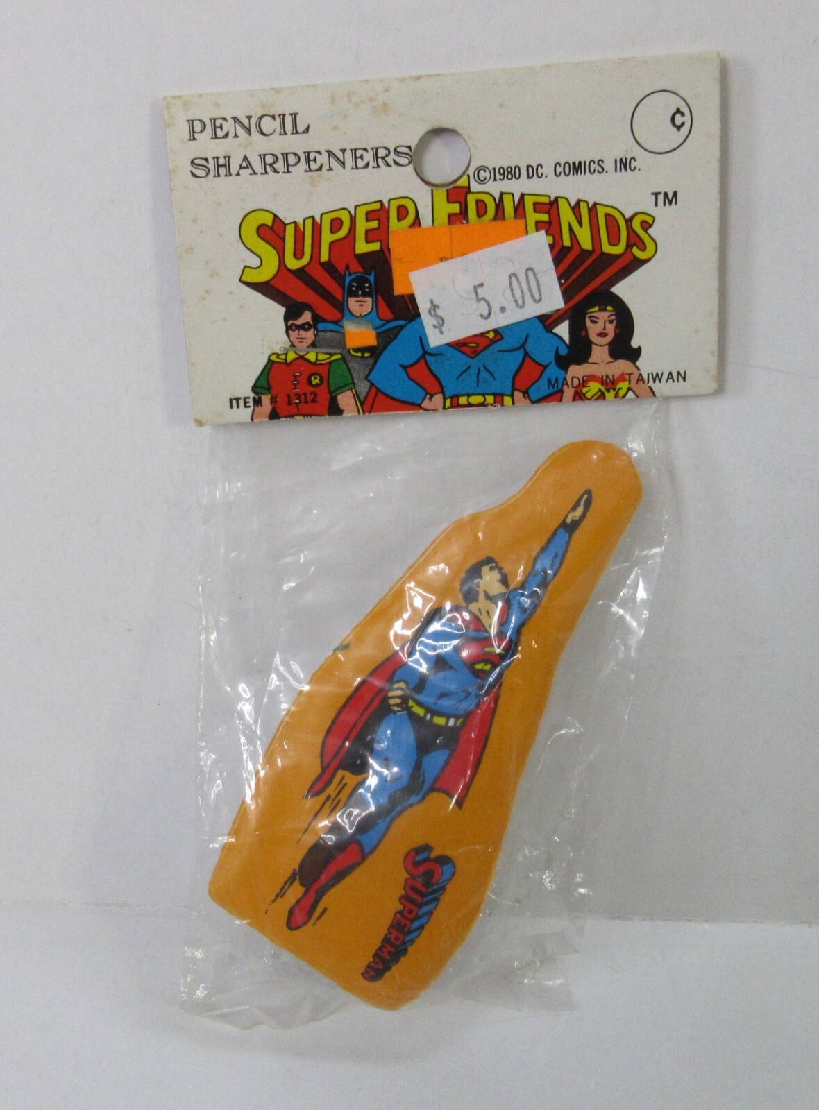1980 Super Friends Pencil Sharpener - Superman Sealed DC Comics Vintage