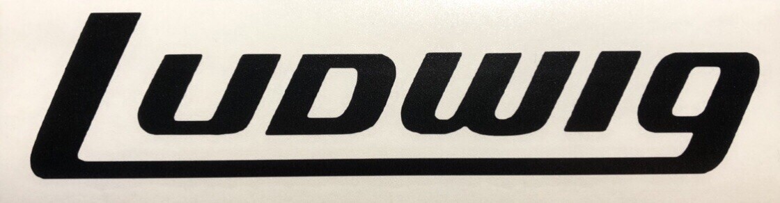 Ludwig Drum 🥁 Head Decal Black High Quality Permanent Vinyl Made USA 2.5 X 9”