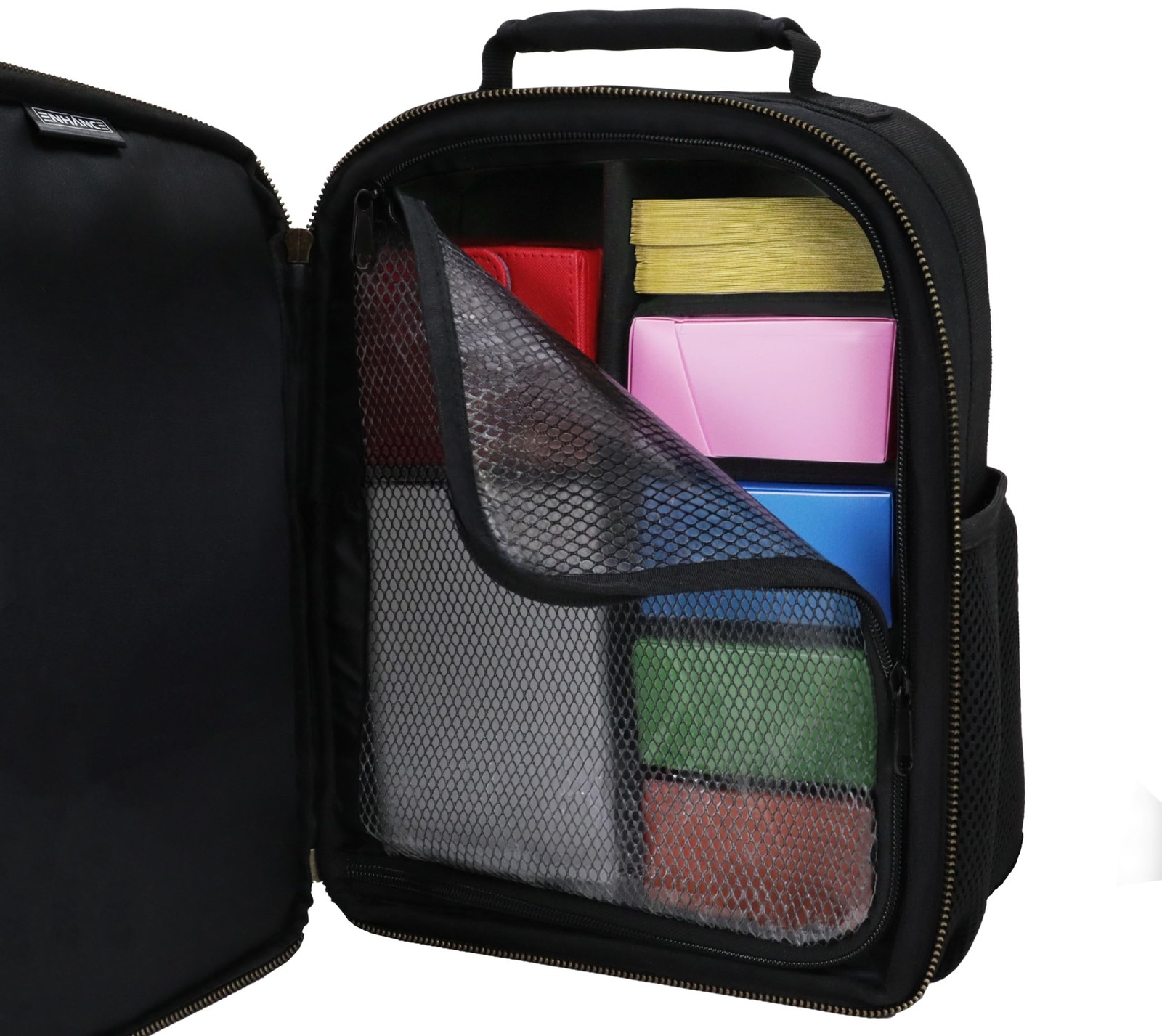 ENHANCE Small Card Backpack with Card Defender Screen, Customizable Interior,...