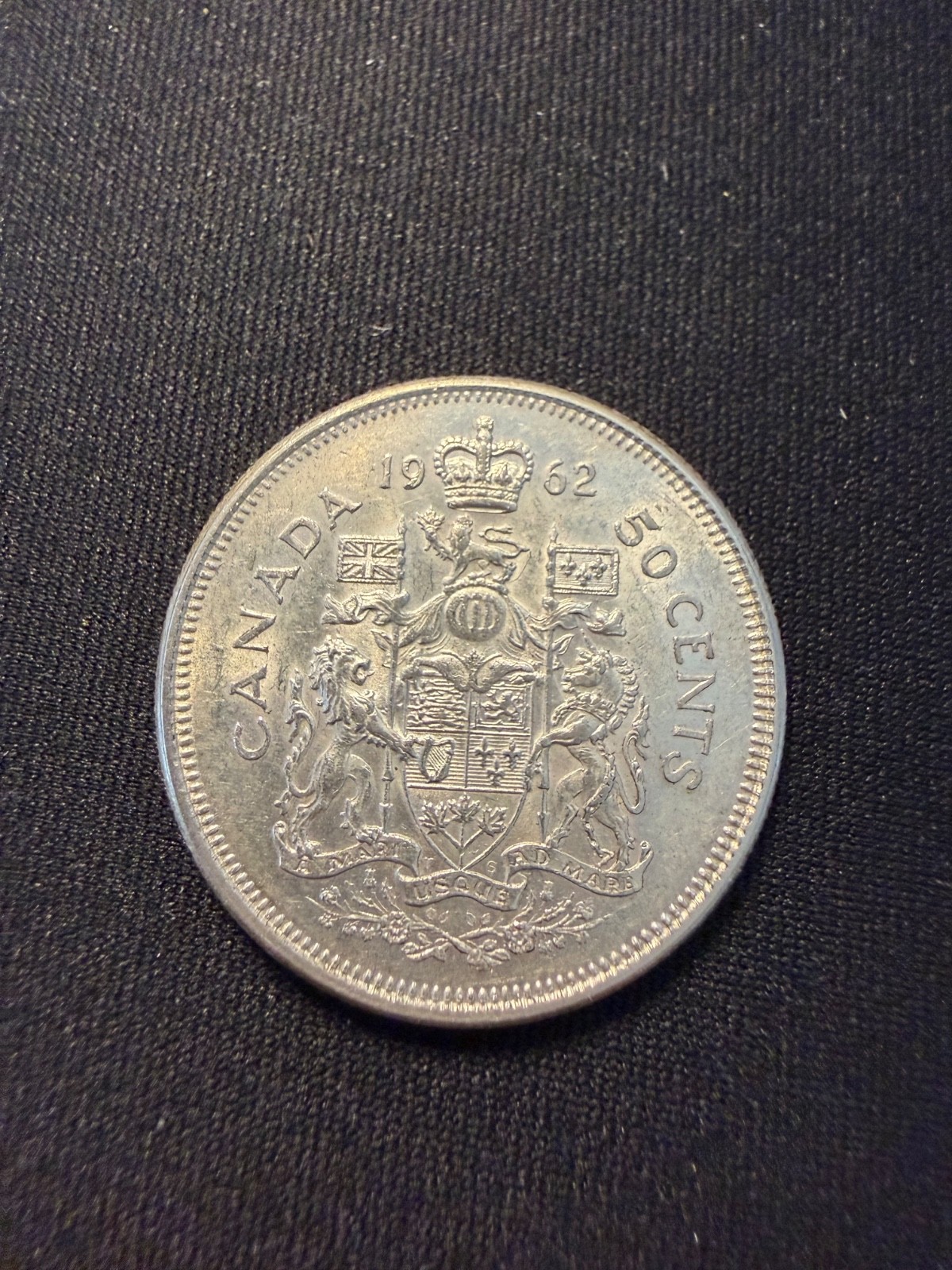 1962 Canadian Silver 80% 50 Cents Coin