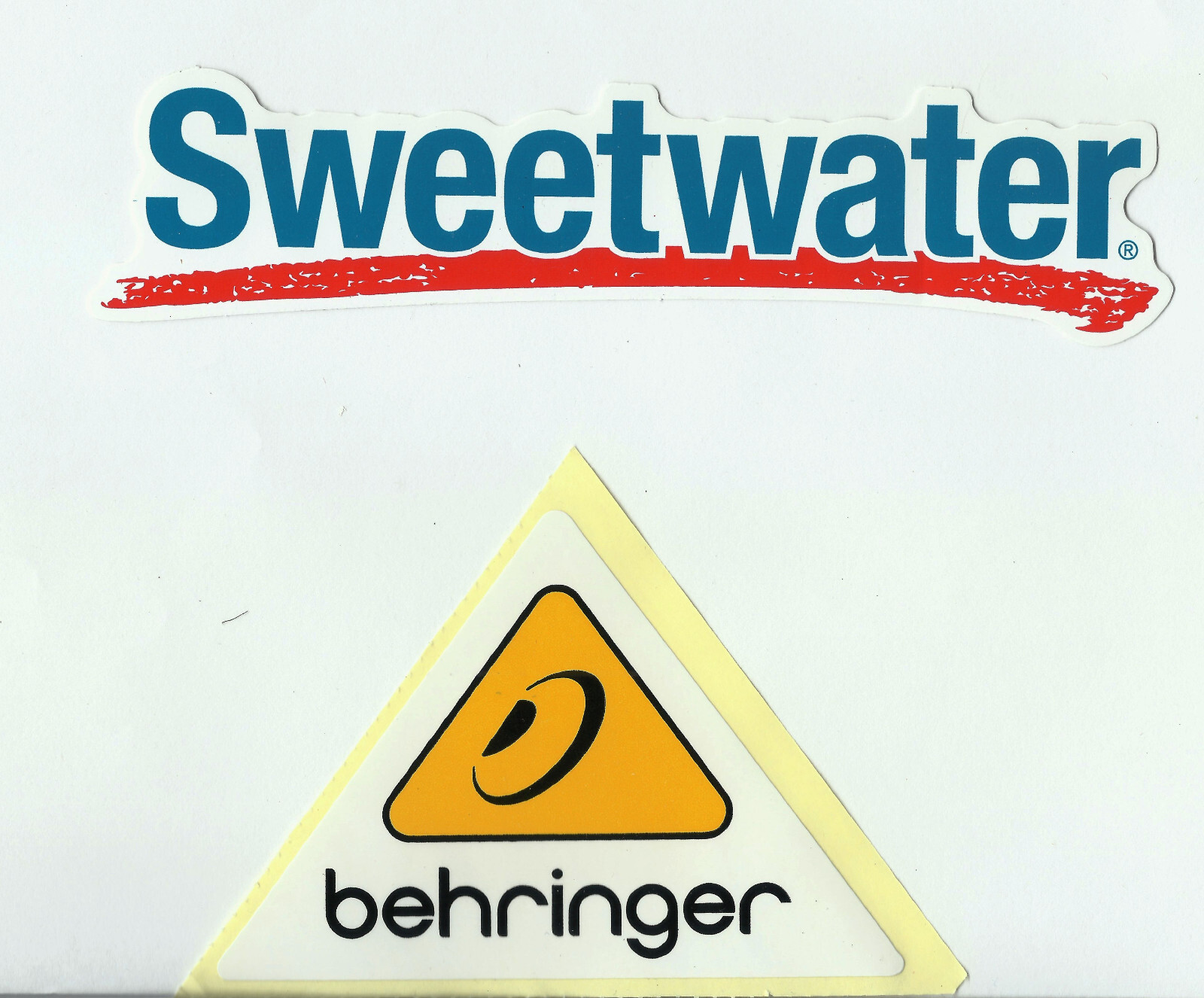 2 Adhesive STICKERS Music Gear Sticker SWEETWATER and BEHRINGER
