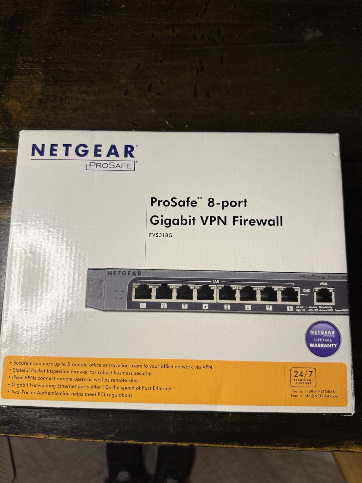 NETGEAR ProSAFE 8-PORT Gigabit VPN Firewall Model FVS318G 100NAS Business Grade
