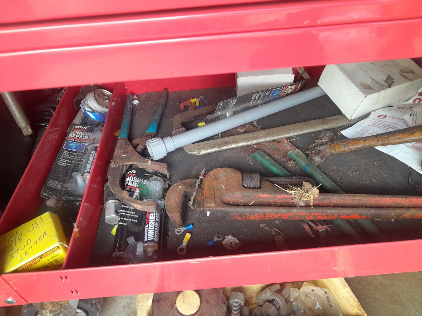 Roller Cart Tool Cabinet Storage Chest Box Red 4 Drawer + Tools