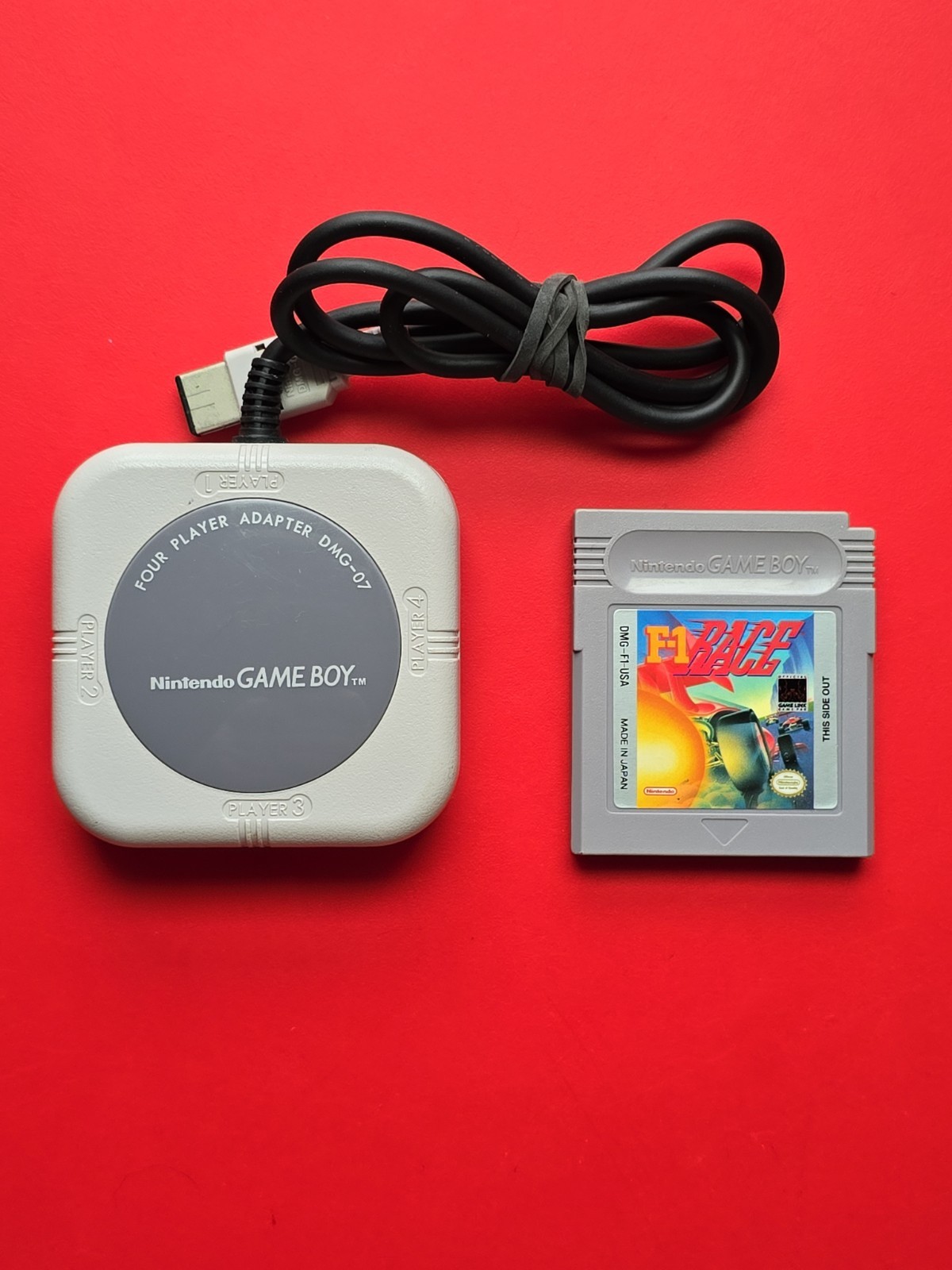 Four Player Adapter Game Boy Original OEM Nintendo DMG-07 F-1 Race Game Tested