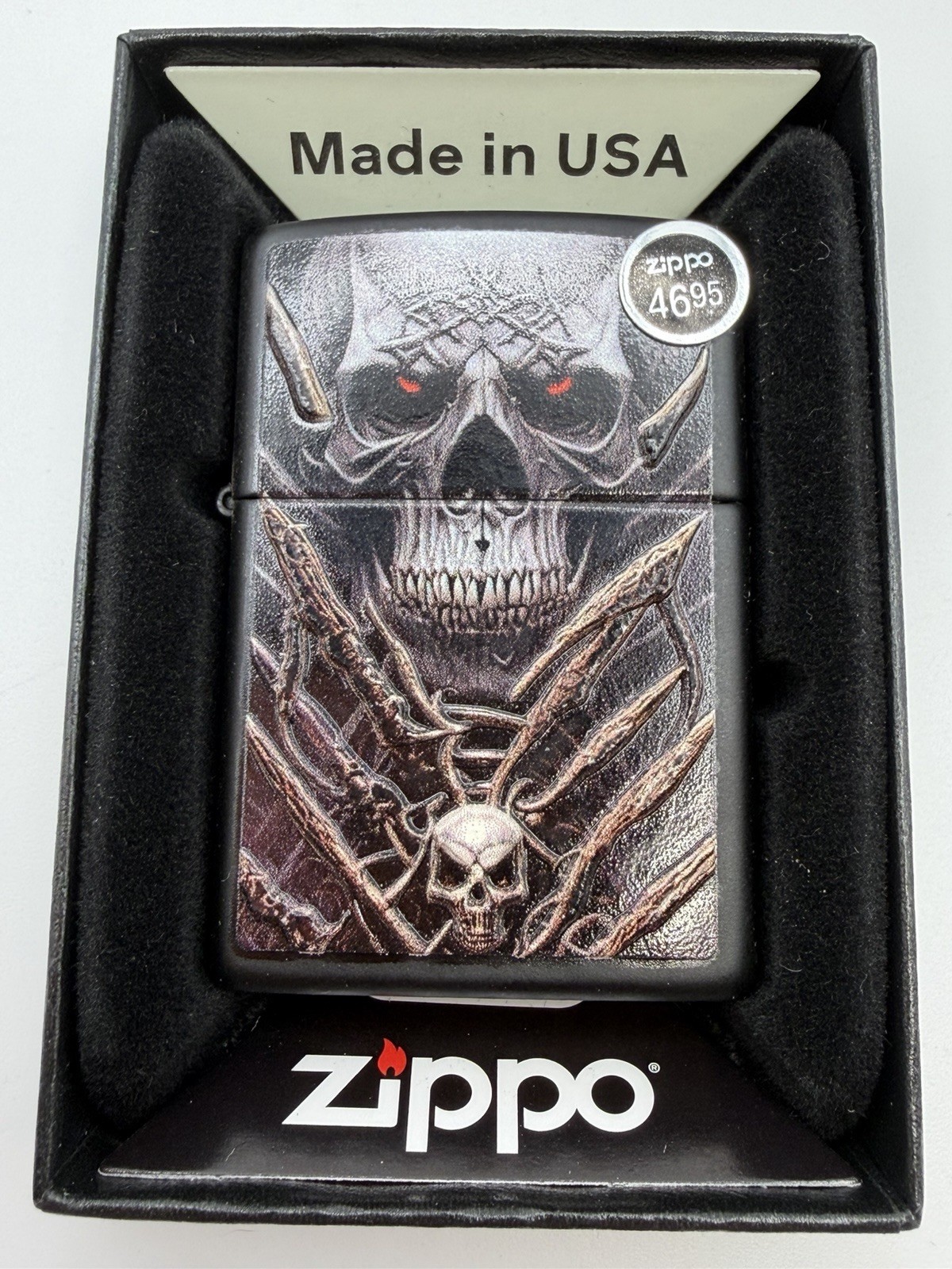 2023 Evil Eye Design Black Matte Zippo Lighter NEW 48896