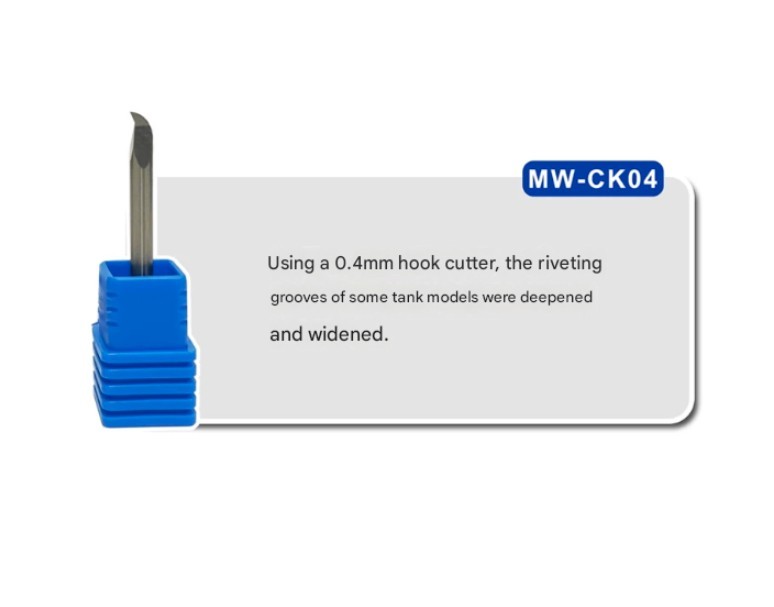 Manwa Carving Knife 0.4mm Tungsten Steel Hook Broach (3.175mm x 3.8mm)