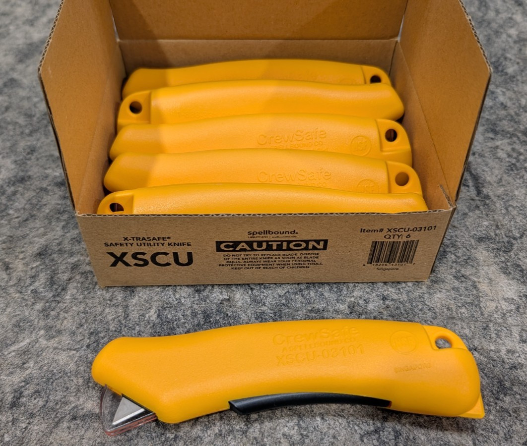 Box of 6 - CrewSafe XSCU-03101 X-TRASAFE Safety Utility Knife 🔥New🔥
