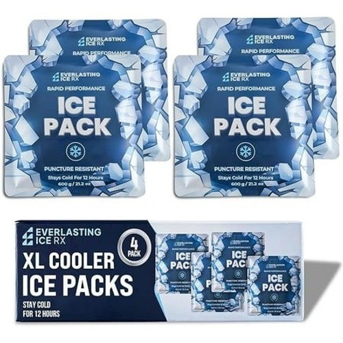 Everlasting Ice RX Rapid Performance Ice Packs 4 Pack 21.2oz NEW