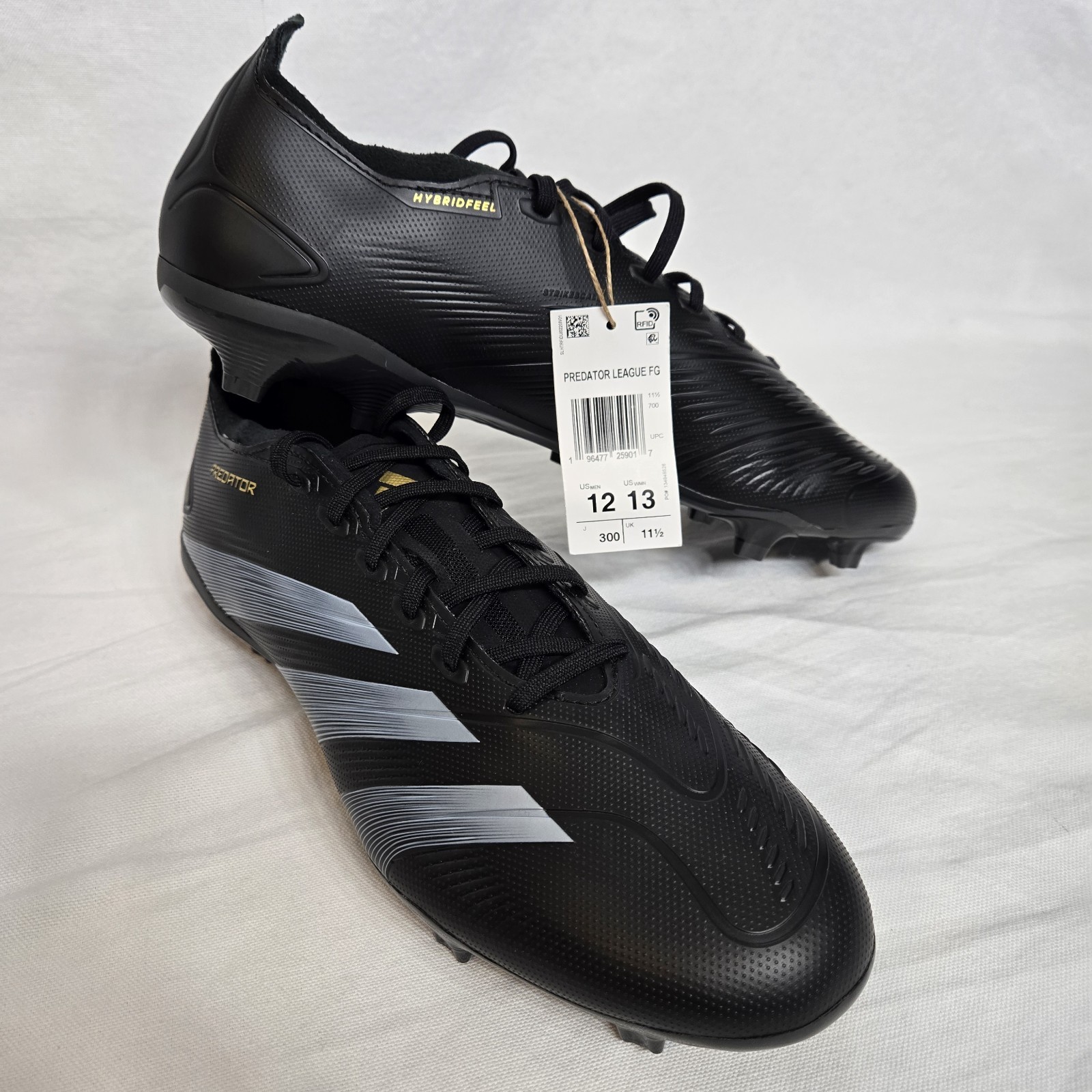 ADIDAS Predator 24 League FG Core Black Carbon Mens Soccer Cleats IF6347 Size 12
