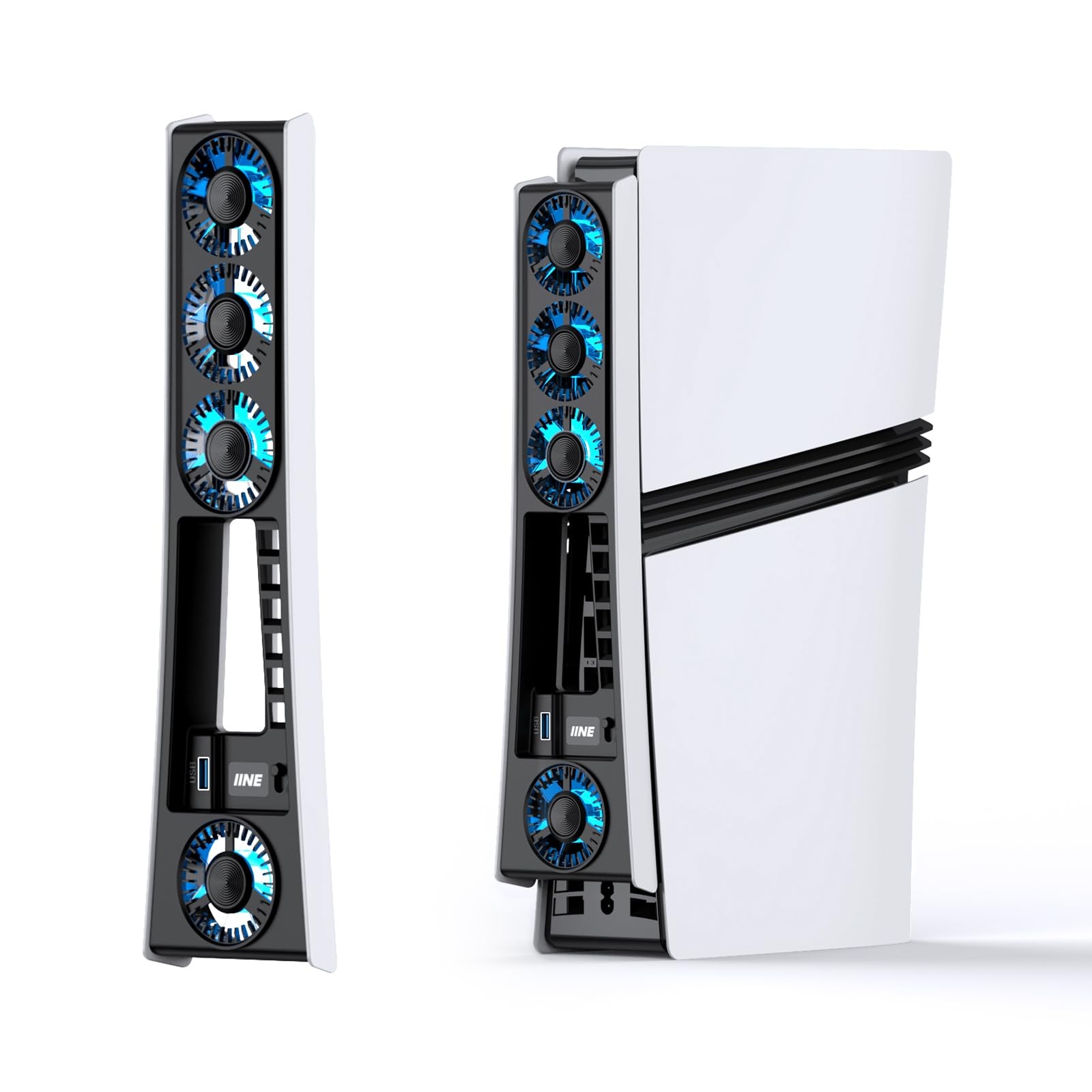 Cooling Fan for PS5 Pro, Efficient Cooler with Adjustable Speed/LED BLACK