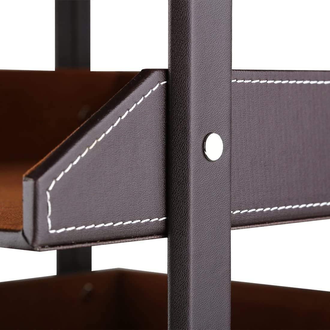 Letter Tray Leather Paper Organizer Tray Wooden Desk File Holder Desktop File