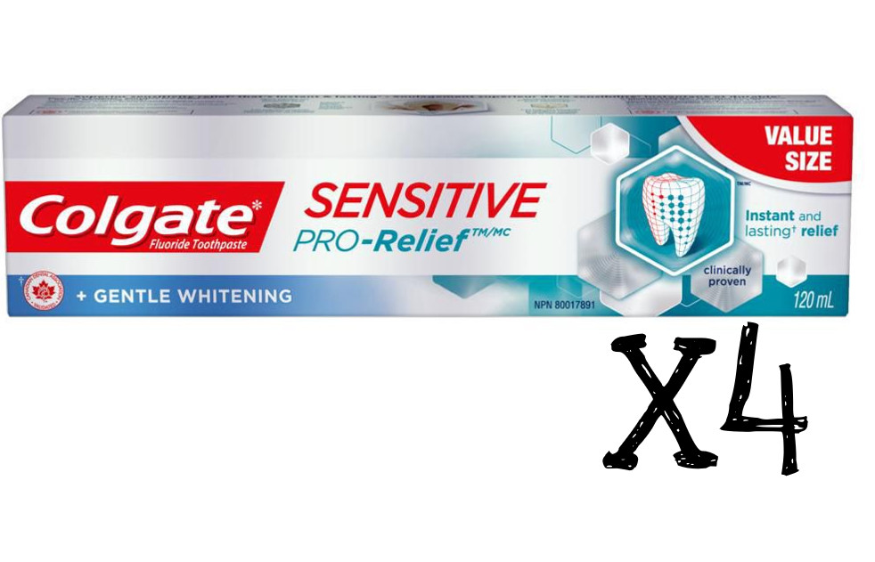 Colgate Sensitive Pro-Relief Enamel Repair Gentle Whitening 120mlx4 Toothpaste