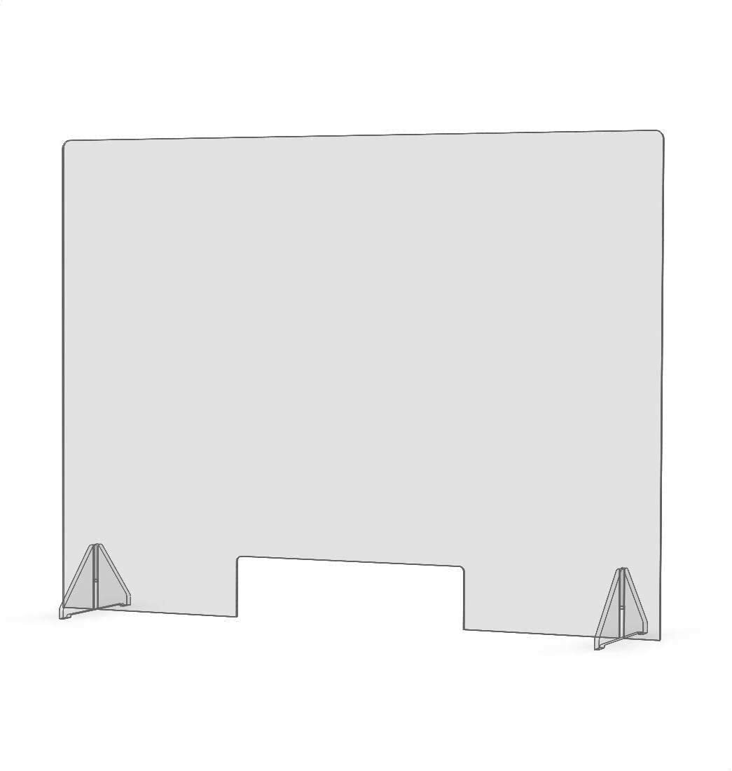 Sneeze Guard 24"W x 16"H Clear Germ Shield Protection Free Standing Desktop AZM