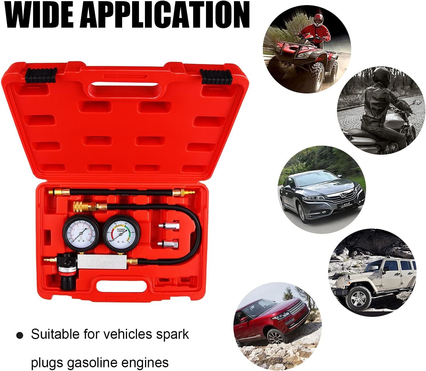 TU-21 Compression Test Kit Engine Cylinder Leakdown Tester Kit Diagnostics Tool