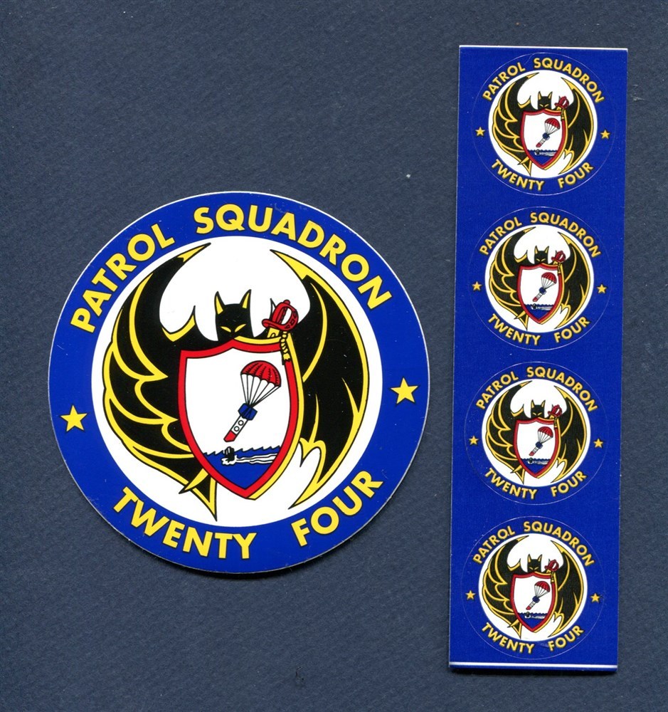 Sticker Set VP-24 BATMEN US NAVY P-3C P-3 ORION Patrol Squadron Patch Image