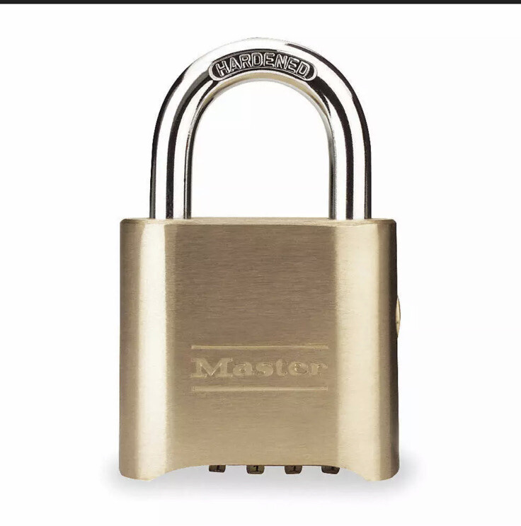 MASTER LOCK 176 Combination Padlock,1 1/2in,Rectgle,Gold