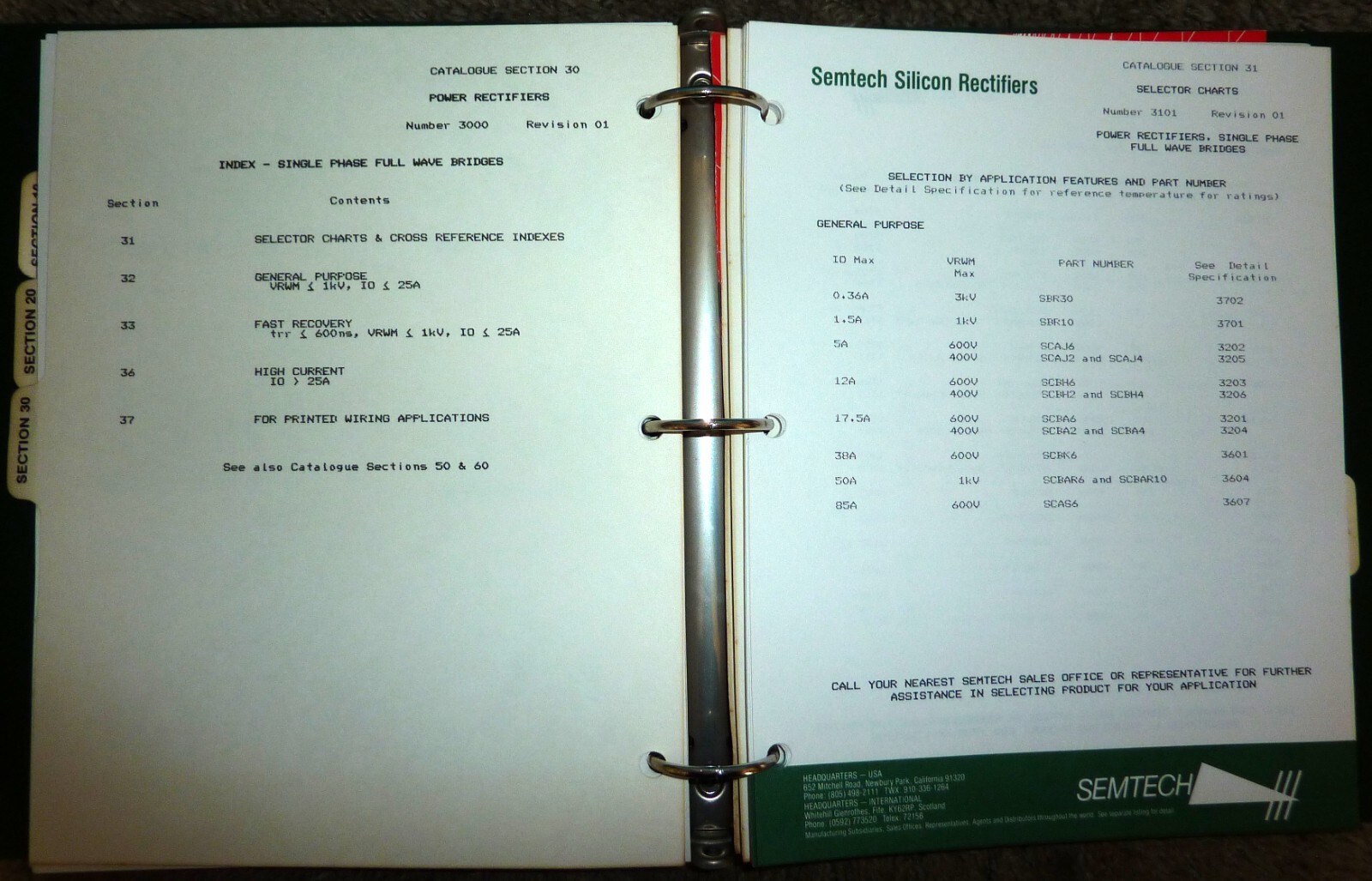 Semtech Corporation Catalogs & Data Sheets In Binder