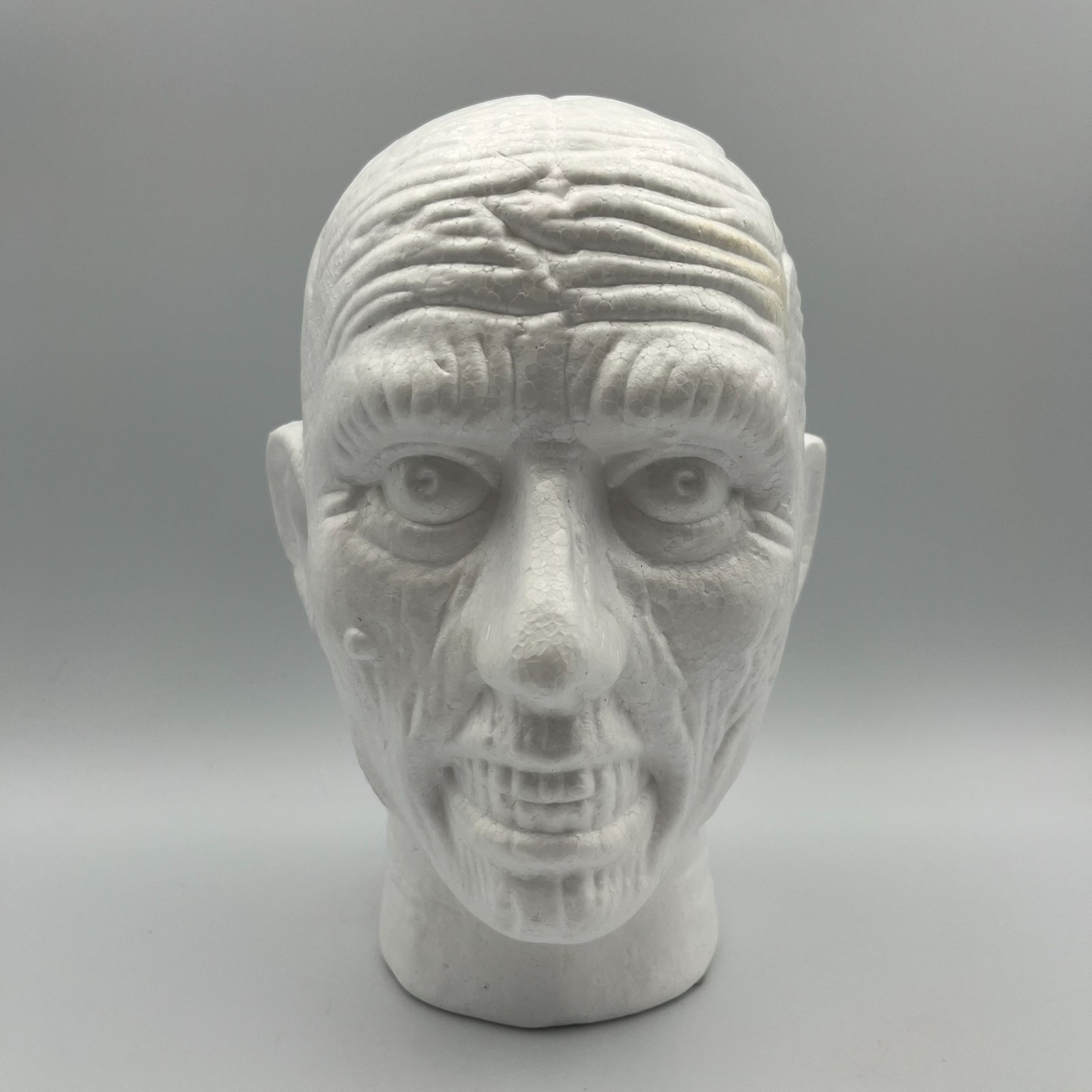 Zombie Monster Styrofoam Head Lightweight Prop Ready to Paint Decorate Halloween